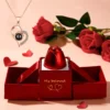 I Love You Necklace - With Rose Gift Box