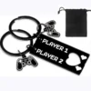 Cute Gamer Couple Key Chain - Player 1 Player 2